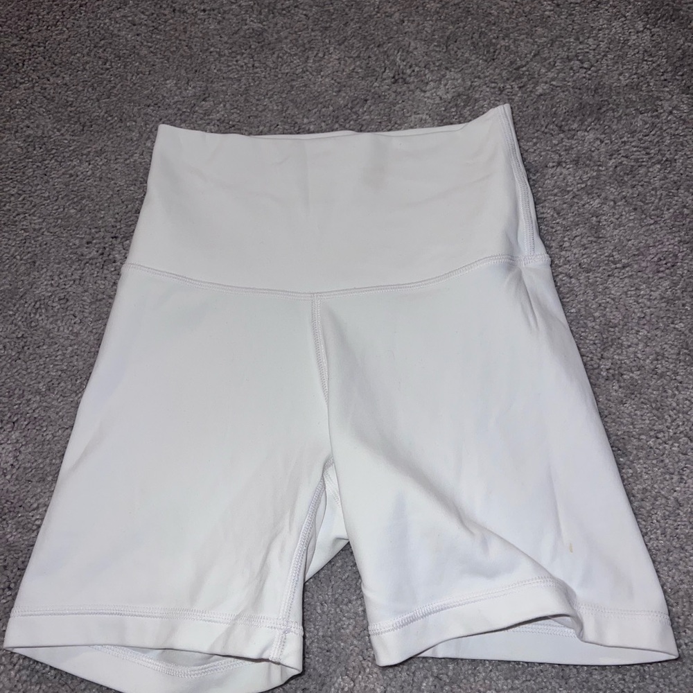Women's White High-Waisted Shorts